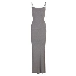 SKIMS Gray Spaghetti Strap Bodycon Maxi Dress